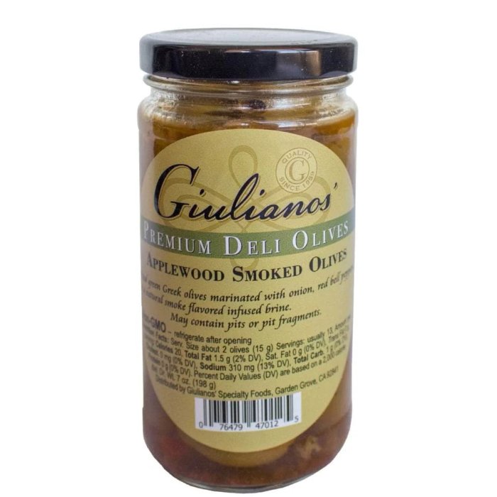 Giuliano – Olive Deli Applewood Smoked 6.5 Oz – Pack Of 6