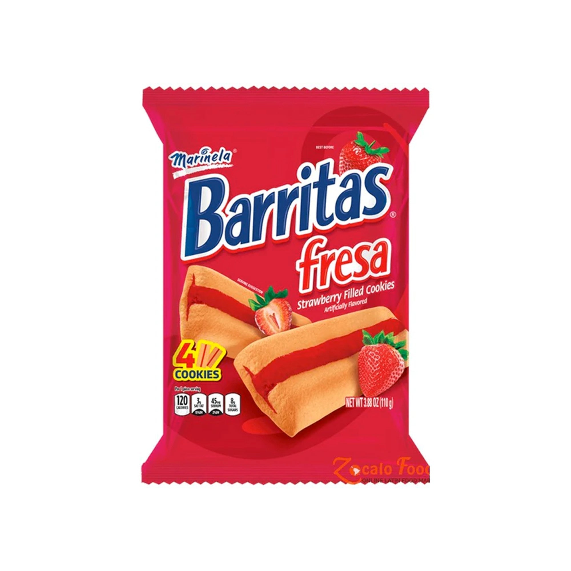 Marinela Barritas Fresa Strawberry Filled Cookies – 4pcs (Mexico)
