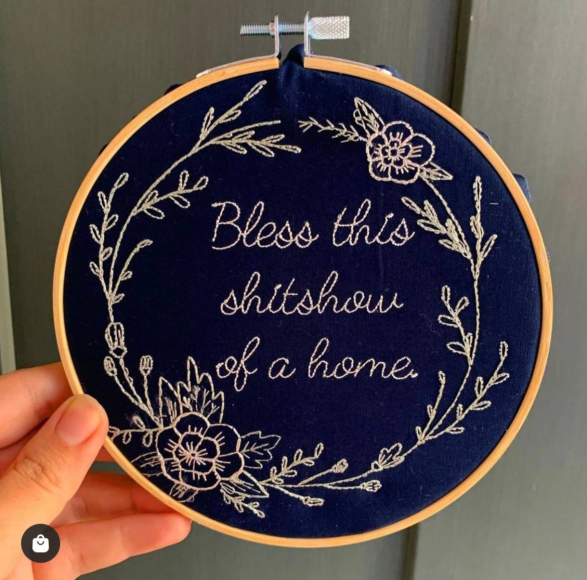 Buffalovely – Bless This Shitshow of a Home Embroidery Hoop