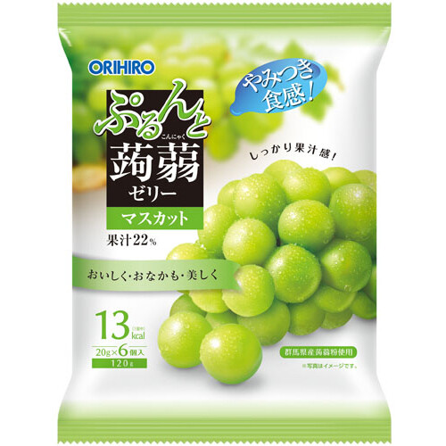 Orihiro “Purunto Konnyaku Jelly, Muscat flavor” Konjac Fruits Jelly, 20g x 6 pc