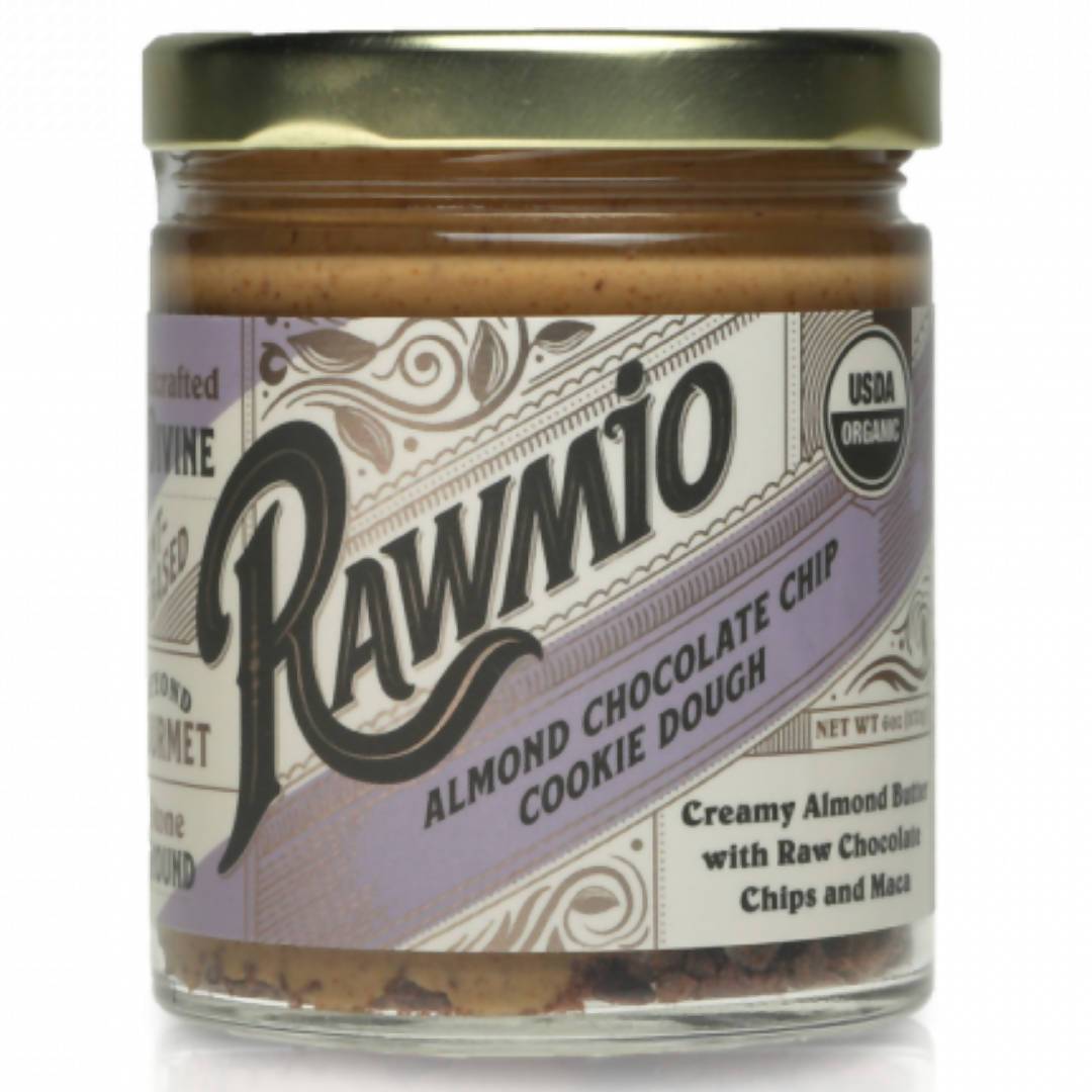 Rawmio Organic Cookie Dough Spread Almond Chocolate Chip – 12 Jars x 6oz